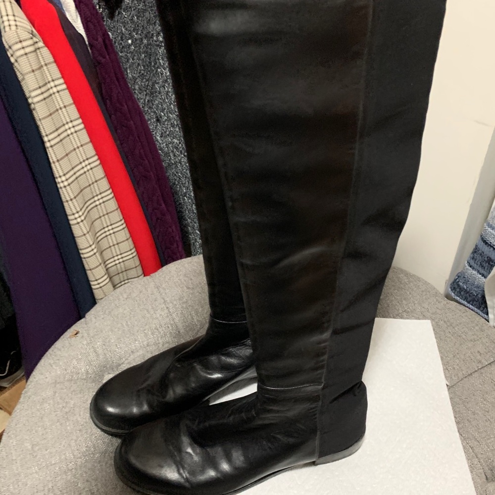Stuart Weitzman black leather over the knee boot